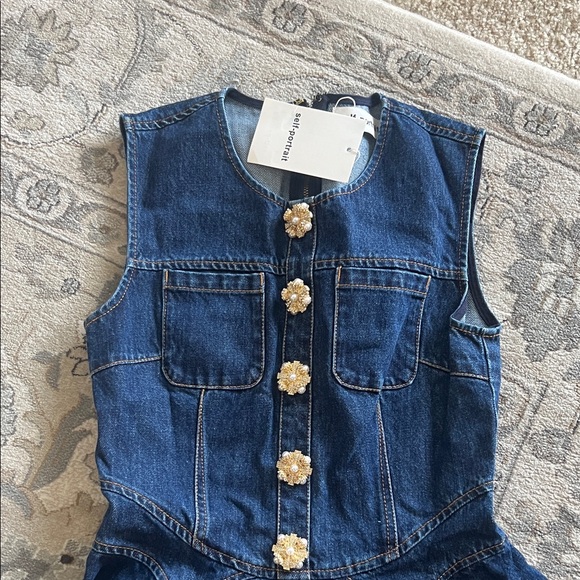 Self-Portrait Blue Denim Dress - Picture 3 of 9